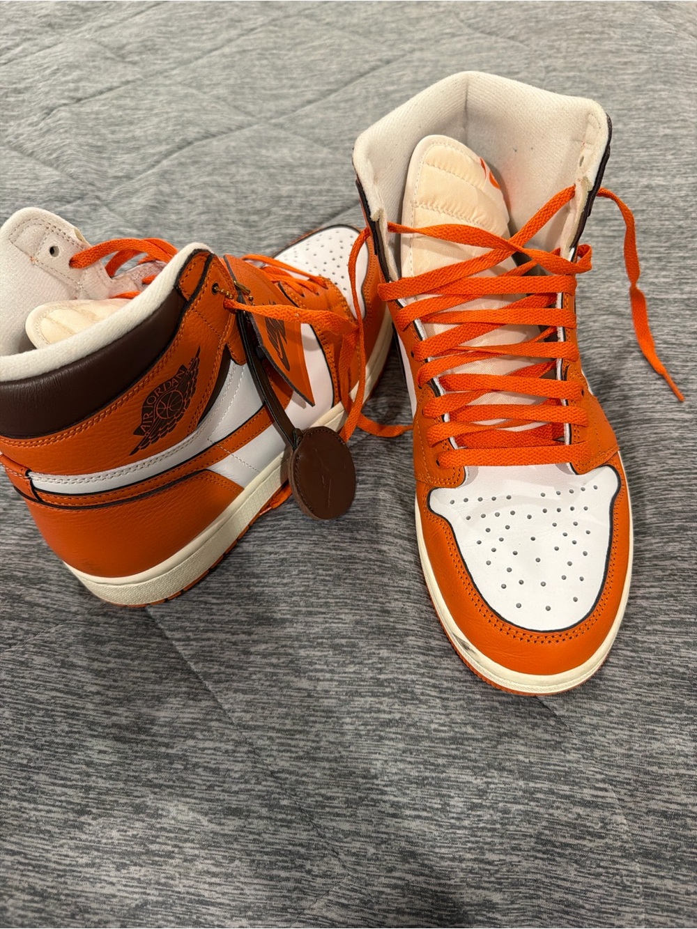 Nike Orange, White and Brown High-Top Sneakers